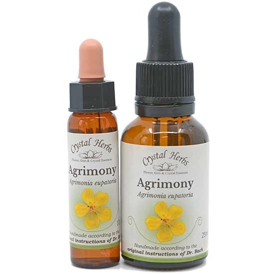10ml und 25ml Essenzenflaschen der Bachblüte Agrimony