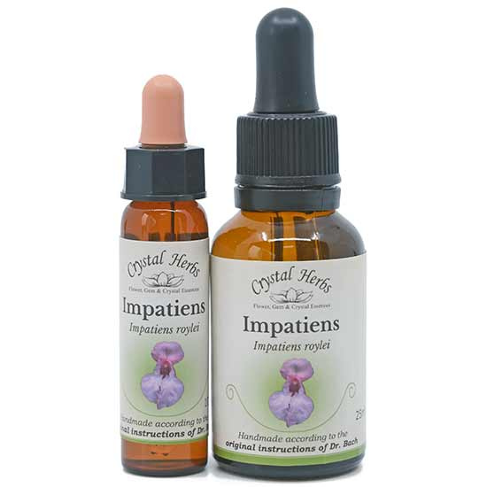 10ml und 25ml Essenzenflaschen der Bachblüte Impatiens