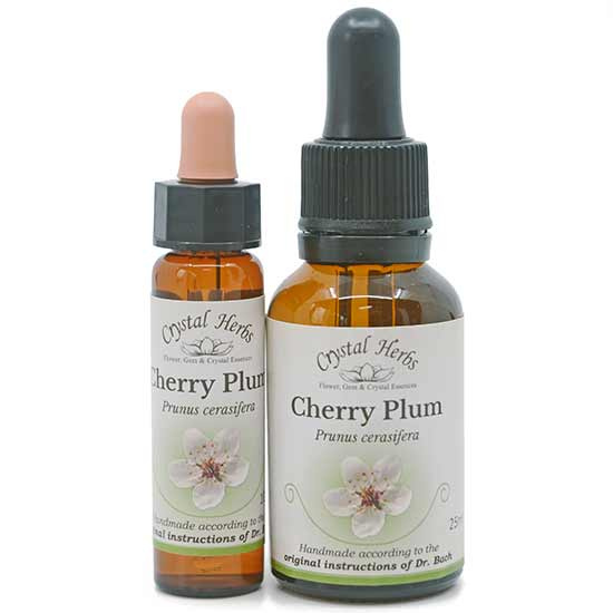 10ml und 25ml Essenzenflaschen der Bachblüte Cherry Plum