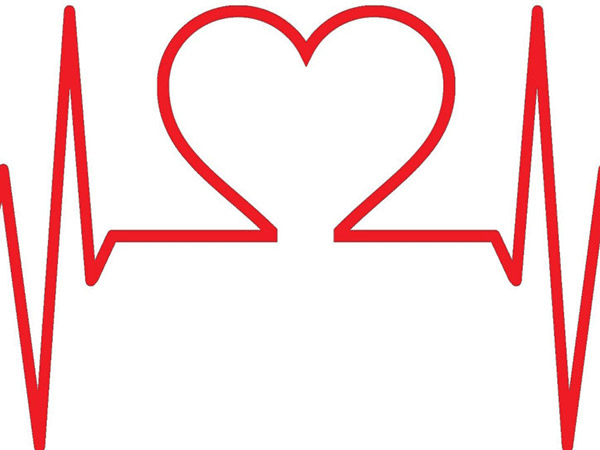 Symbol des Herzen eingebunden in Herzschlagfrequenz